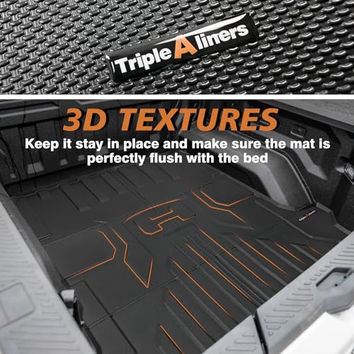 Image of TripleAliners Truck Mat Compatible with 2022-2025 GMC Hummer EV Accessories, Truck Bed Mat Heavy Duty Custom Fit All Weather Protection TPE Pickup Liner