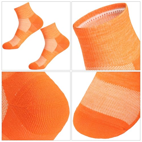 Image of Merino Wool Ankle Socks, Men's Women's 90% Wool Athletic Thin Running Moisture Wicking Socks, 3 Pairs