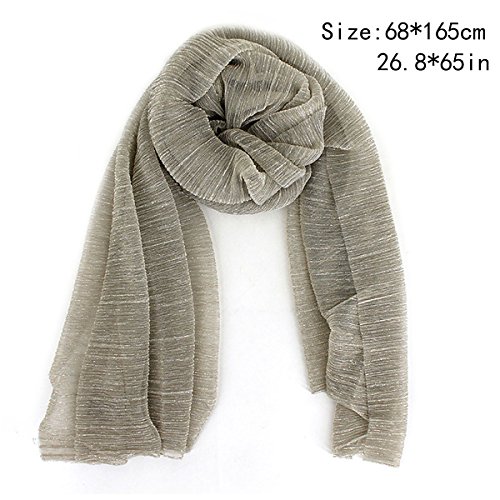 Editha Women Solid Color Muslim Headscarf Turban Lightweight Jersey Hijab Scarf Wrap Golden4