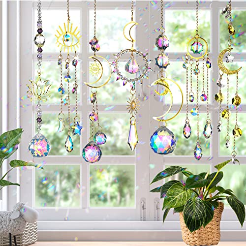image for Maitys 7 Pcs Crystal Suncatcher Sun Catchers Indoor Window Ha