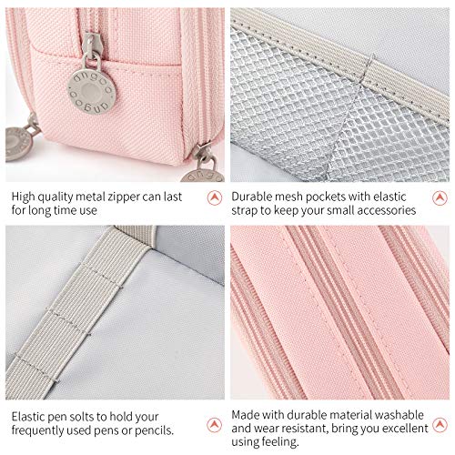Cicimelon CIUK-S-PINK Large Capacity Pencil Case 3 Compartment Pouch Pen Bag For School Teen Girl Boy Men Women thumb #2
