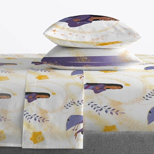 Image of Jay Franco Disney Wish Full Comforter Set - 7 Piece Bed Set Includes Sheet Set & Pillow Covers - Super Soft Kids Bedding Features Asha, Valentino & Star