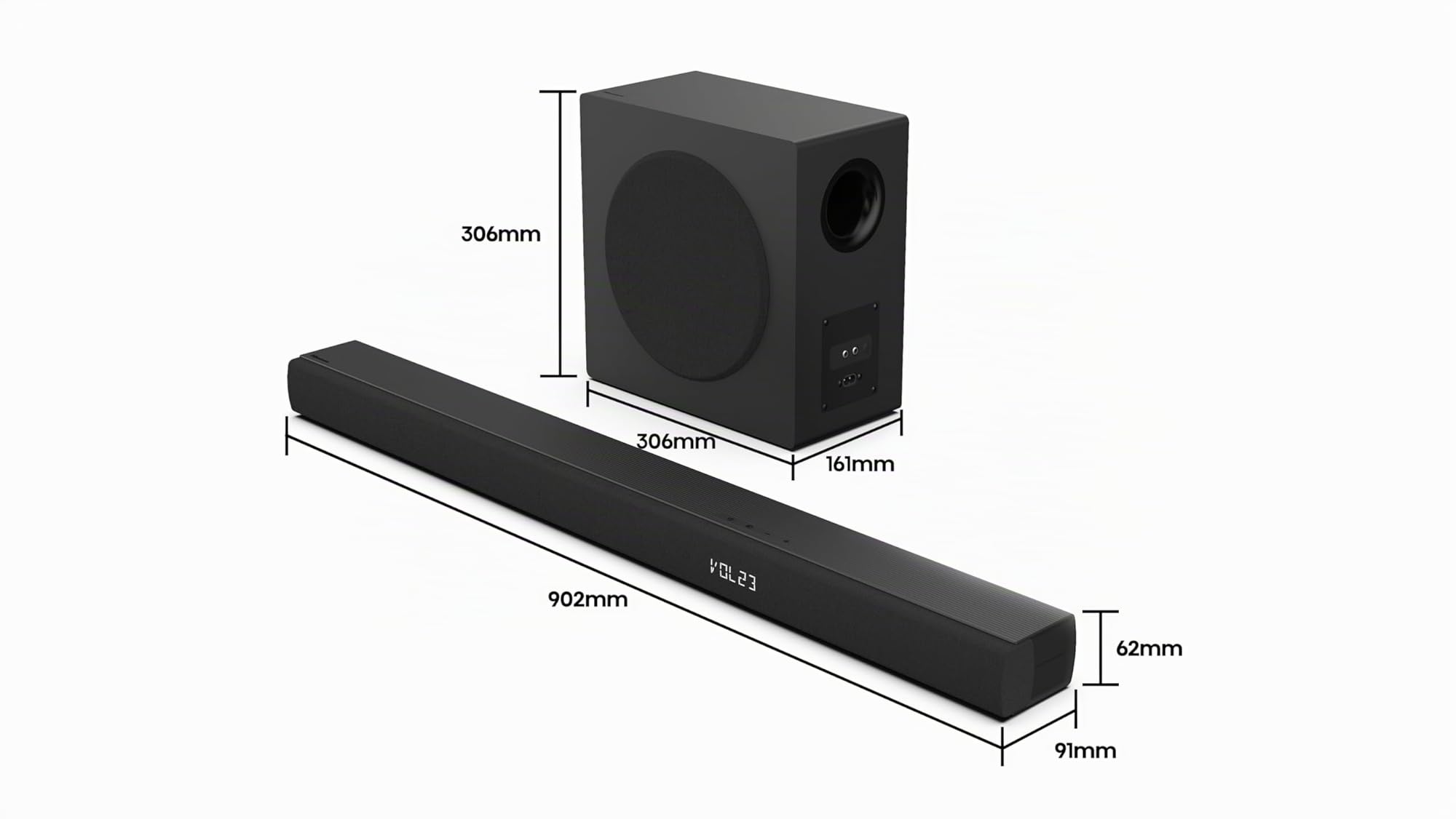 Hisense HS3100, 3.1 Kanal Soundbar, 480W max Audio Power,Dolby Audio, DTS Virtual:X, 6.5" Wireless subwoofer, TV Mode, EzPlay