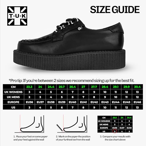 Image of T.U.K. Black Anarchic Creeper Shoes for Women and Men