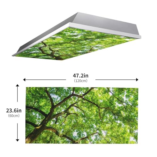 Image of 2Pcs Tree Fluorescent Light Covers for Ceiling Lights Classroom, Magnetic Light Filters for Office, Classroom, Home 4 X 2 Feet