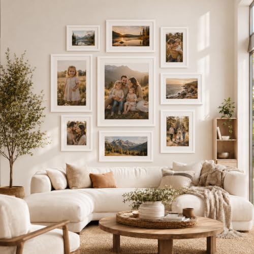 Image of JCJMY 11x17 Picture Frame with 9x15 Mat, White 11 x 17 Poster Frame with Shatter Resistant Plexiglass, Display 9 x 15 with Mat or 11 by 17 Without Mat, Sturdy Wall Hanging Frame, 1 Pack