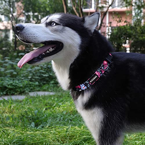 Kissbak Dog Collar For Small Dogs - Special Design Cute Girl Dog Pet Collar Soft Adjustable Fancy Floral Girl Puppy Dog Collars (S, Roseus) #TOP2