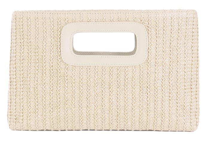 Straw Clutch Purse for Women Travel Straw Beach Tote Bag Woven Rattan Envelope Bag Top Handle Crossbody Handbag for Summer