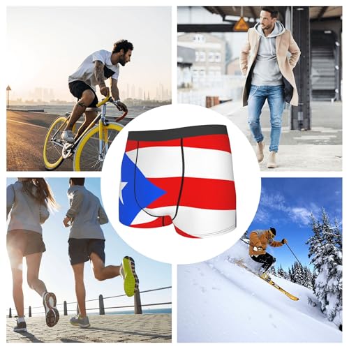 CUTEDWARF Flag of Puerto Rico Men's Boxer Briefs Elastic Waistband Briefs Men's Boxer Briefs4