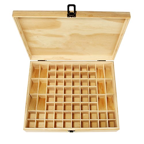 Essential Oil Wooden Box Organizer Protects 68 Bottles, Oenbopo large Essential oil Aroma Fragrance Oragnizer storage Box/Case Display Holds 68 Roller Bottles for Travel and Presentations