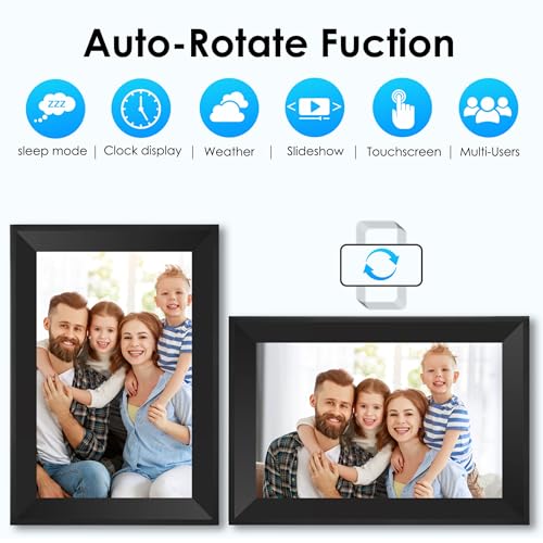 Image of Digital Photo Frame, 10.1 Inch Wi-Fi Photo Frame with 1280x800 IPS Touch Screen, Built-in 16GB Storage, Digital Frame for Table and Wall with slideshow Function use Type-c Power Start