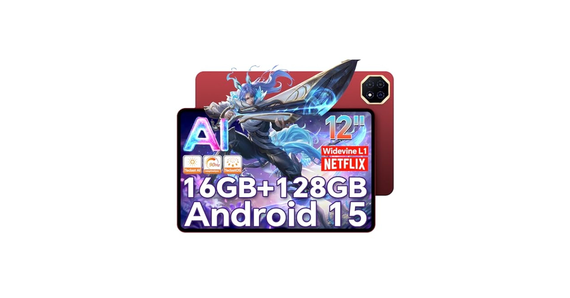 Android 15 タブレット 12インチ T60 AI機能 8000mAh Teclast初のレッドメタルタブレット【T60Ai】発売！Android 15