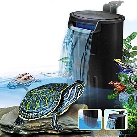 YueYueZou Turtle/Reptile Filter for 20 Gallon Tank, 5/10/30 Gallon etc, Ultra-Quiet Waterfall Filter for Shrimp Amphibian Frog Crab Aquarium Cover