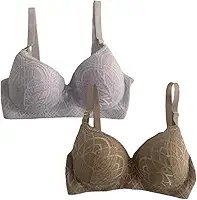 Kit 2 Sutiã Plus Size Feminino Com Bojo Reforçado De Renda Sustentação Conforto Alça Grossa Com Aro