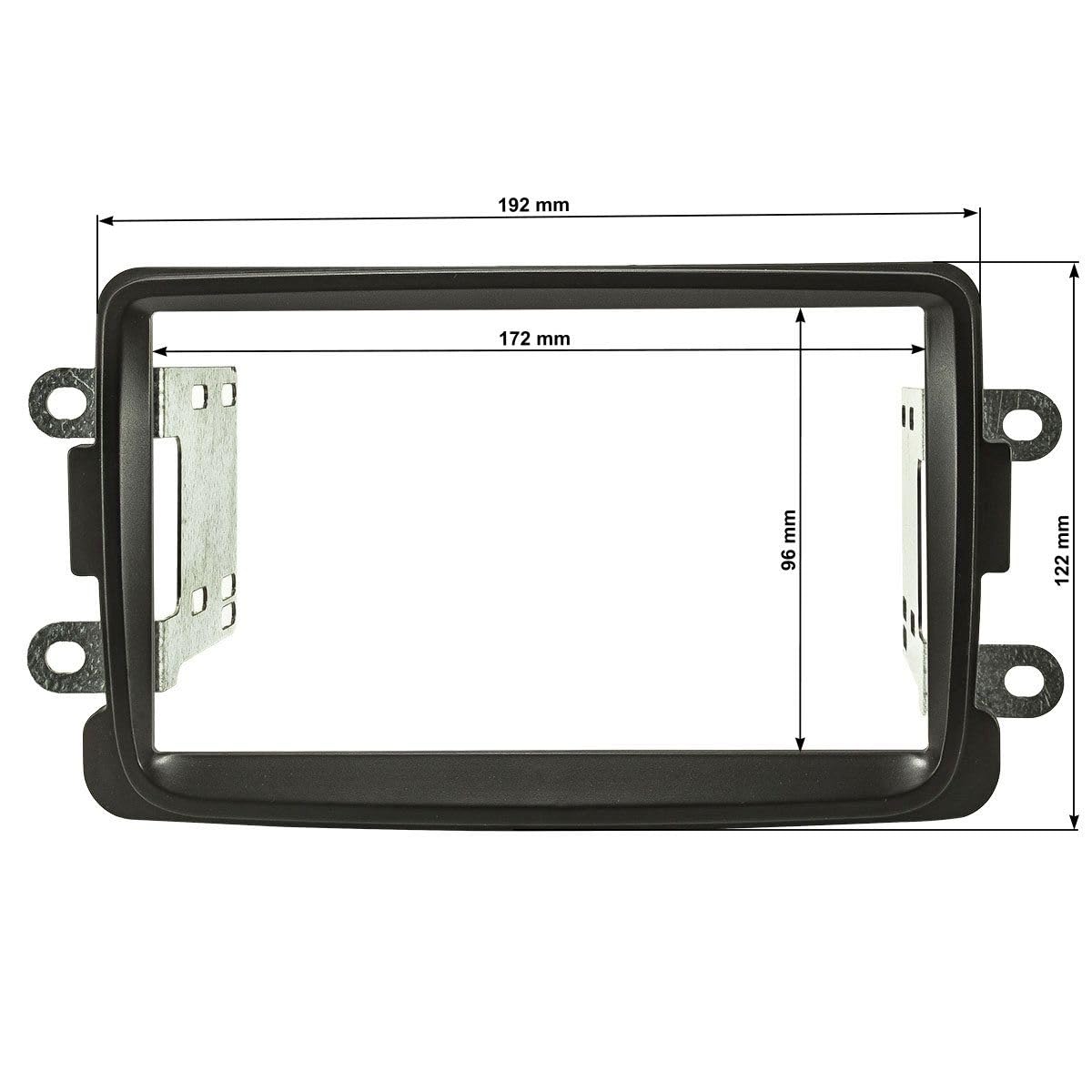 tomzz Audio 2409-017 Cornice radio doppio DIN compatibile con Dacia Lodgy Dokker Duster Sandero dal 2012 Renault Captur dal 2013 nero