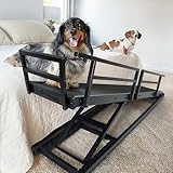 DoggoRamps Dog Ramp for Beds - Solid Hardwood with 5 Finish Options - Adjustable up to 37" High Beds with Low Incline, Safety Rails & Anti-Slip Grip, For Small Dogs up to 50lbs - Made in North America