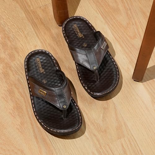 Image of AEROWALK Stylish T-Shape Fashion Slipper for Men | Comfortable | Lightweight | Anti Skid | Casual Office Footwear(SF16)