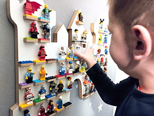 Kinderzimmer Regal für 55 minifiguren aufbewahrung, Spielzeug aufbewahrung in Form Einer Ritterburg, Kinder schaukasten… – Bild 7