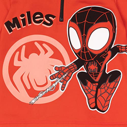 Marvel Spidey and His Amazing Friends Ghost-Spider Miles Morales Spider-Man Fleece Half Zip Hoodie Toddler to Little Kid4