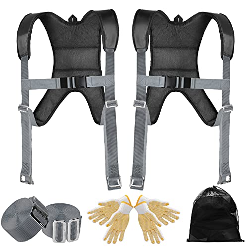 WELLUCK Furniture Moving Straps, Adjustable,Comfortable,Effortless Shoulder Lifting Straps for Moving Furniture,Appliance,Mattress,Fridge,Piano,TV, Reduce Pain 2 Person Lifting and Moving System