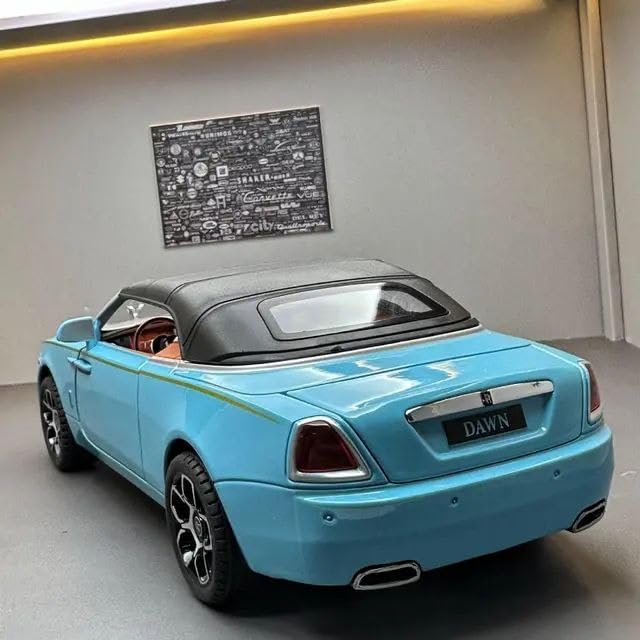 Image of Scale Exclusive Alloy Metal Pull Back | Die-cast Car Model with Sound Light Mini Auto Toy for Kids Metal Model Toy Car with Sound and Light (1.24 Scale- Rolls ROICE Down-Blue)