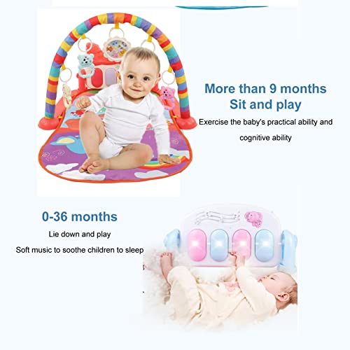 Tapete de Piano de Ginástica para Bebês, Luzes de Ninar Destacáveis ​​almofada de Chute Musical Infa