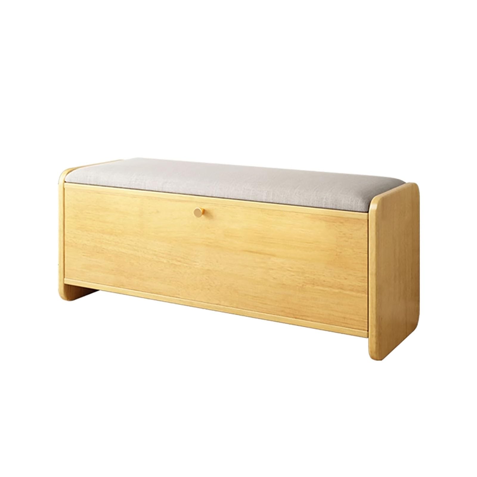 MSHGSKU Wooden Shoe Cabinet nizer Bench with Flip Drawer Storage Rack and Padded Seat Natural Finish Entryway Furniture 80x30x46cm