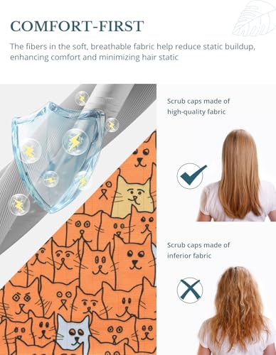 Image of Scrub Caps for Men and Women with Buttons, Classic Surgical Caps