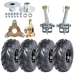 YC-Yier-Complete-Steering-Knuckle-with-Wheel-Hubs-Assembly-and-ATV-Go-Kart-Quad-Buggy-6-Inch-Tire-Rim-Front-Rear-Wheels-14570-6-Tires-on-Rims-3-Lug-Pattern-for-Mini-Bike-Drift-Trike-110cc-125cc