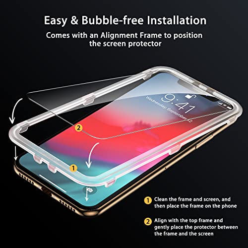 Image of UNBREAKcable 2-Pack Screen Protector for iPhone 11 Pro /XS /X | Tempered Glass, Military Grade Shatterproof, 9H+ Hardness, 99.99% HD Clear, Bubble-Free, Easy Install, for iPhone 11 Pro /XS /X