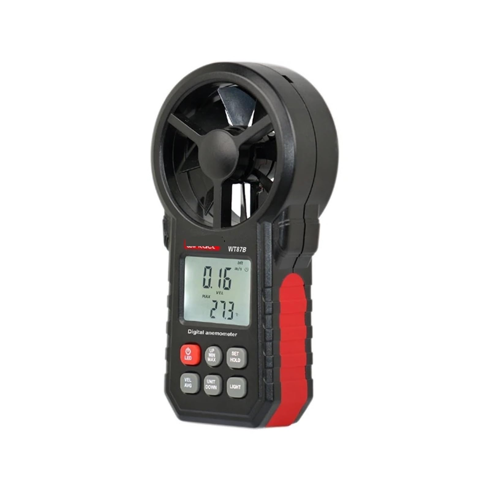 Anemómetro digital, medidor de velocidad del viento portátil WT87B for medir la velocidad del viento, la temperatura del flujo, los datos del volumen del aire frío