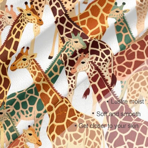 Brown Cartoon Animal Giraffe Square silk head hair scarf scarves and wraps essentials silk scarf for women neck for neck bufandas para mujer elegantes3