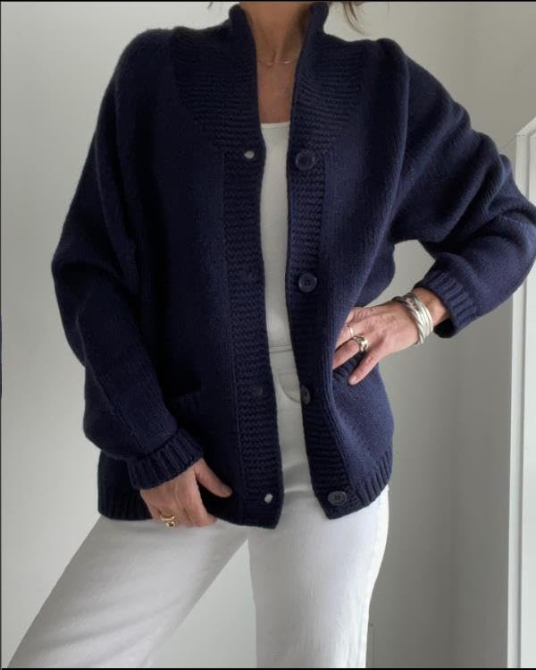 Giraropa Women Crab Cardigan Long Sleeve Shawl Collar Button Down Oversized Chunky Knit Sweater Open Front Coat Fall Clothes3