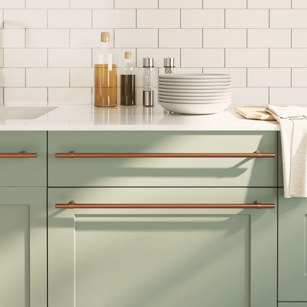 Set di 20 maniglie per mobili in acciaio inox, color bronzo, distanza tra i fori di 480 mm, per armadi, cassetti, porte, cassettiere, design vintage, per cucina e bagno