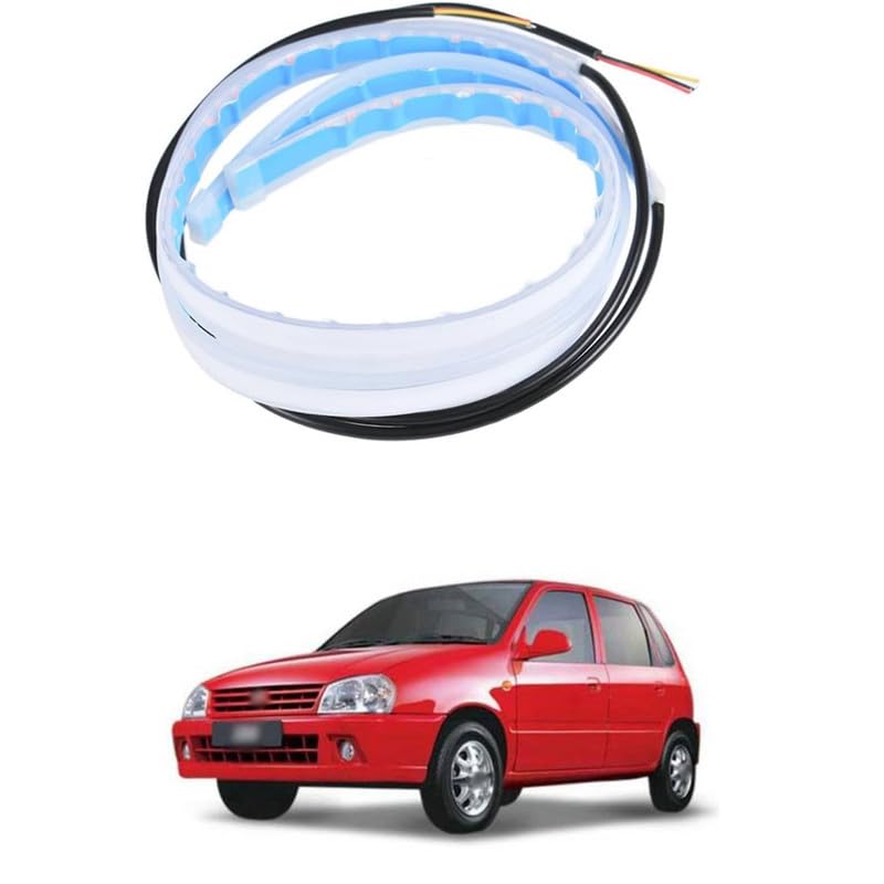 Universal Car Daytime Running Light LED Flexible Strip Auto Headlights White Turn Signal Yellow Brake Flow Lights Tube Car LED Strip Comfortable For Mar-uti Suz-uki Z-en es-tilo