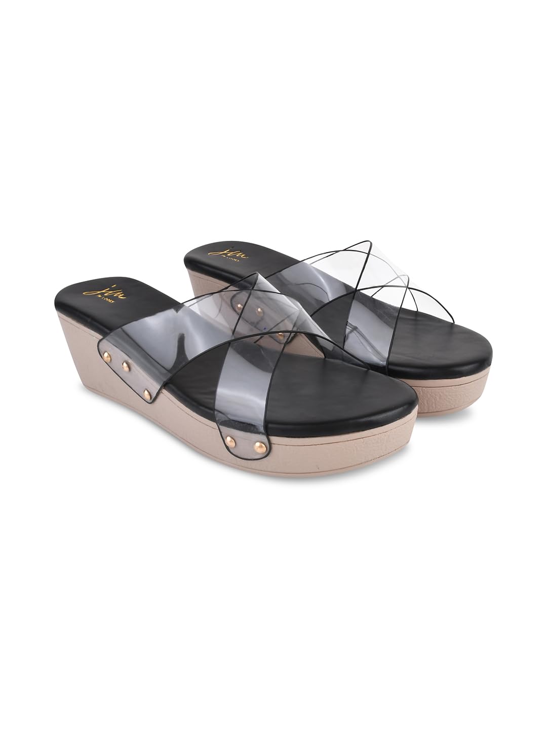 JM LOOKS Style with Double Transparent Strap Wedge Sandals Fashionably Trendy and Comfortable for Women and Girls (B0CX232PT8) Amazon Price History, Amazon Price Tracker