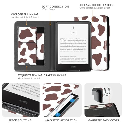 Image of CoBak Stand Case for 7 inch Kindle Paperwhite 12th Gen 2024 and Kindle Colorsoft with Hand Strap - Compatible with iPhone MagSafe, for Samsung /Belkin /Anker Wireless Charging Pads, Durable, Auto Sleep Wake