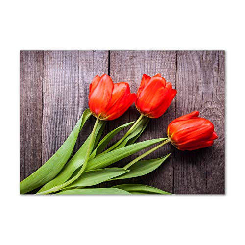 Dosseret de cuisine tulipes rouges pour dynamiser votre espace cuisson 100x70