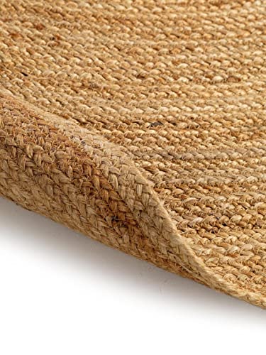 Tapete de yute natural semicircular hecho a mano 18x36 pulgadas miniatura 5