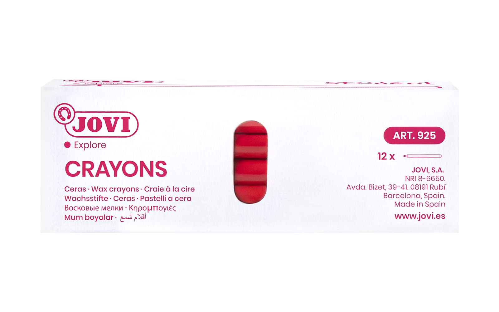 Jovi Crayons Student Boîte de 25 Crayons en Plastique Couleur Or sans Gluten