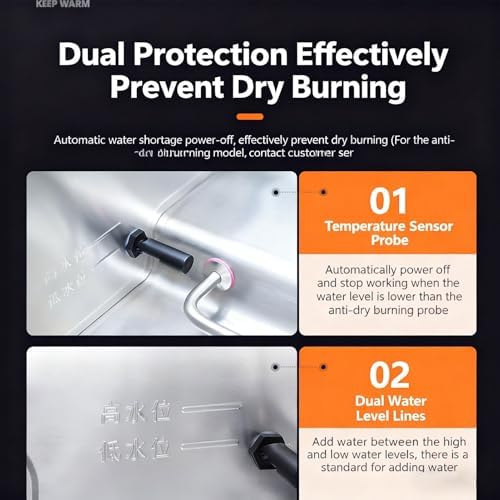 Energy Efficient Commercial Food Warmer - Heavy-Duty Large Capacity Stainless Steel Buffet Server for Restaurants & Catering Services - Durable, Reliable & Ideal for Events (A3-57x37x24cm)