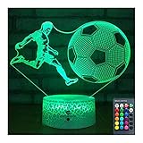 easuntec Soccer Gifts Soccer Lamp with Remote & Touch 7 Colors+16 Colors Dimmable Soccer Toys for Boys 6 7 8 9 12 Year Old Boys Gifts (Soccer 16WT)