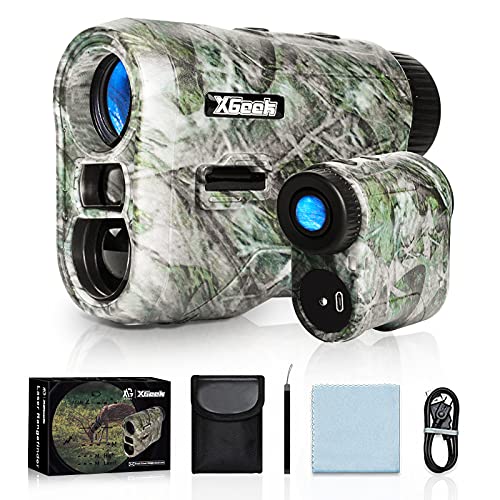 XGeek 6.5X Laser Rangefinder 7 Modes for Hunting/Golf, 1000 Yards Three Lenses Laser Range Finder with USB Charging,for Archery,Shooting,Golf,Hunting