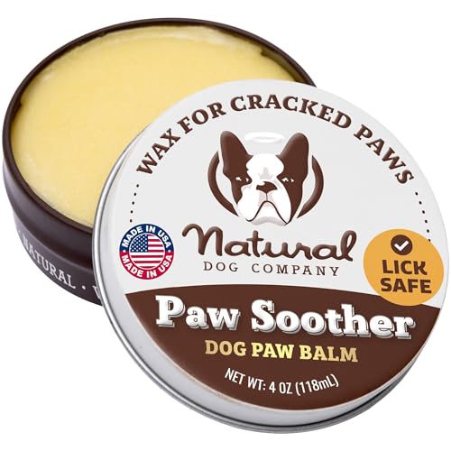 Image of Natural Dog Company Paw Soother Dog Paw Balm - Moisturizes Dry Cracked Paws After Walks, Hot Pavement, Beach Sand, Hiking & Outdoor Play with Coconut Oil & Calendula, Daily Paw Care, 4 oz Tin