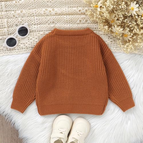 Infant Baby Boy Girl Fall Winter Outfit Football Embroidery Sweater Tops Long Sleeve Knit Sweater Crewneck Clothes3
