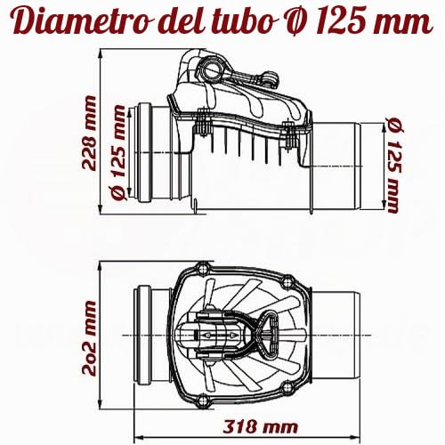 Valvola anti-ritorno per tubo di scarico, Ø 110 125 160 200 mm