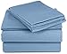Pinzon Lightweight Cotton Flannel Sheet Set - Queen, Medium Blue