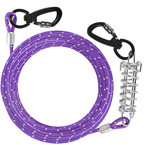 Dog Tie Out Cable 10ft/15ft/20ft/30ft Dog Runner for Yard and Outdoor with Swivel Hook Green/Blue/Purple Reflective Lead Dog Chains for Training Small to Medium Dogs Up to 100lbs Dog Tie Out Cable 10ft/15ft/20ft/30ft Dog Runner for Yard and Outdoor with Swivel Hook Green/Blue/Purple Reflective Lead Dog Chains for Training Small to Medium Dogs Up to 100lbs