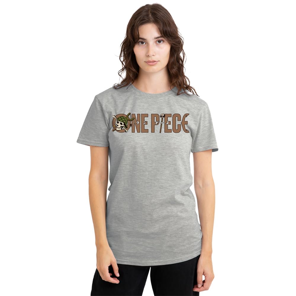 One Piece Usopp Slingshot Logo Ladies T Shirt, Athletic Heather, Medium