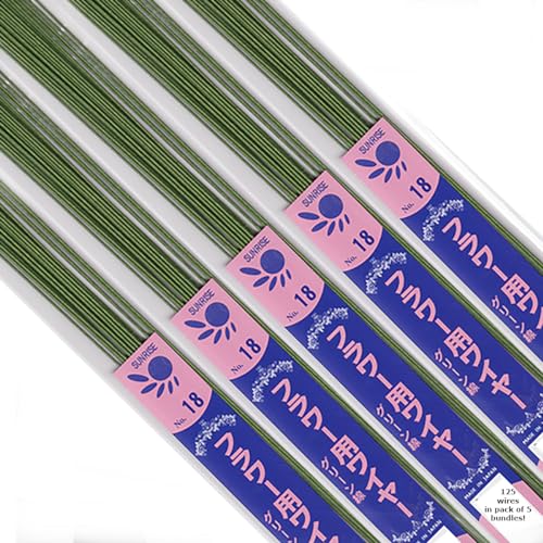 18 Gauge Green Paper Covered Floral Wire - 14 inches Long - 5 Pack of 125 Wires image 3